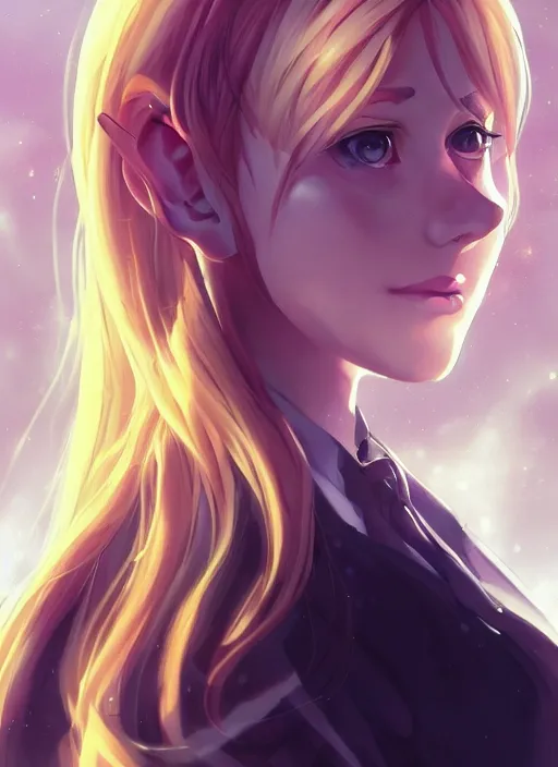 Image similar to beautiful portrait of a female Doctor who looks like seven deadly sins anime , character design by Ross Tran, artgerm detailed, soft lighting