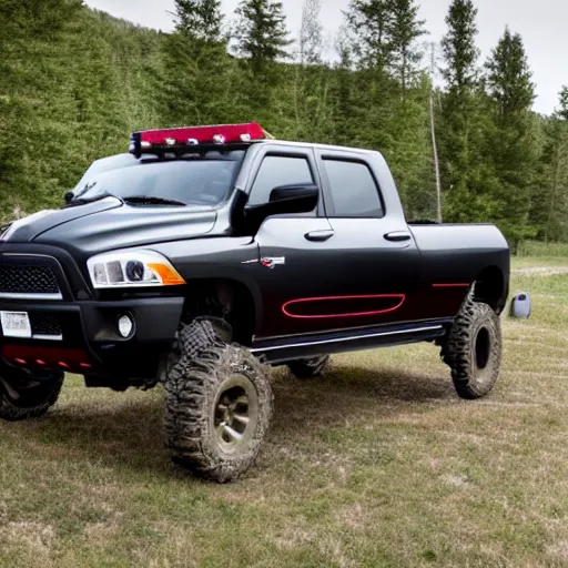 Image similar to try a dodge ram mixed with a hummer