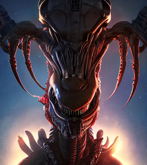 Prompt: an epic fantasy comic book style portrait painting of a xenomorph in the spaceship nostromo, studio ghibli, unreal 5, daz, hyperrealistic, octane render, cosplay, rpg portrait, dynamic lighting, intricate detail, harvest fall vibrancy, cinematic