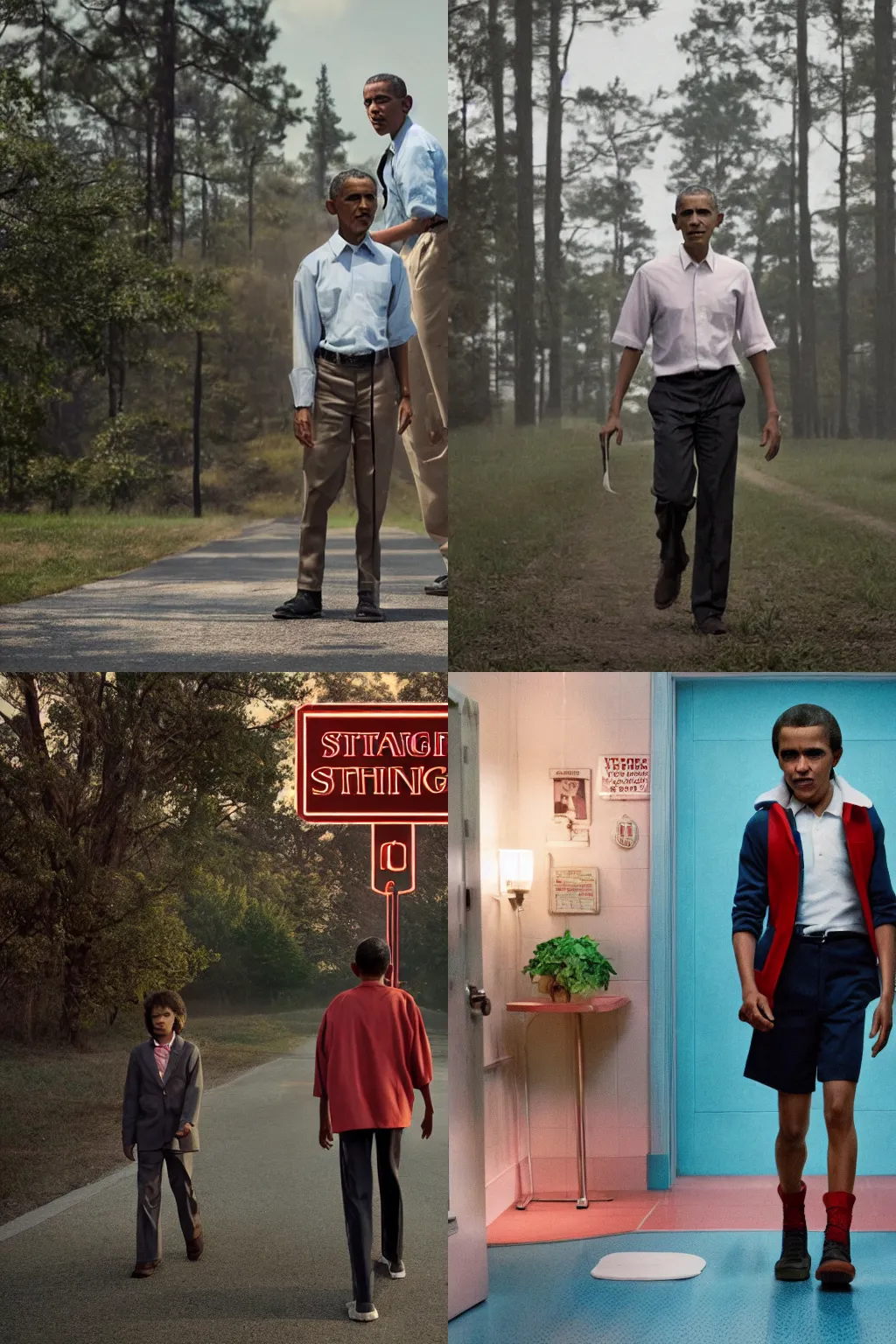 Prompt: Cinematic photography of Barack Obama in Stranger things