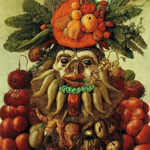 Prompt: a painting by giuseppe arcimboldo