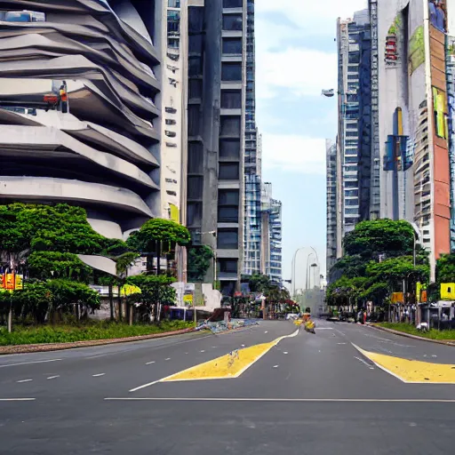 Image similar to avenida paulista, stalenhag