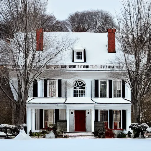 Image similar to winter colonial house,