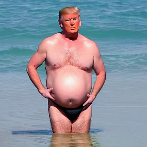 Donald trump in store swim trunks