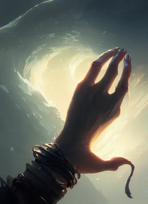 Prompt: Highly detailed Hand, Stephen Bliss, unreal engine, fantasy art by Greg Rutkowski, Loish, Rhads, Makoto Shinkai and Lois van baarle, ilya kuvshinov, rossdraws, Tom Bagshaw, global illumination, radiant light, detailed and intricate environment