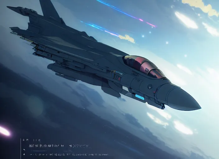 Prompt: portrait of futuristic figther jet, clear sky background, illustration concept art anime key visual trending pixiv fanbox by wlop and greg rutkowski and makoto shinkai and studio ghibli and kyoto animation, dcs world falcon bms, strike eagle geometry, symmetrical, volumetric lighting, transparent black windshield