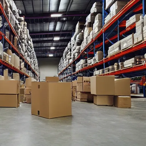 Image similar to a picture of a warehouse full of boxes