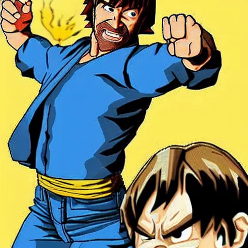 Image similar to chuck norris throwing a kamehameha