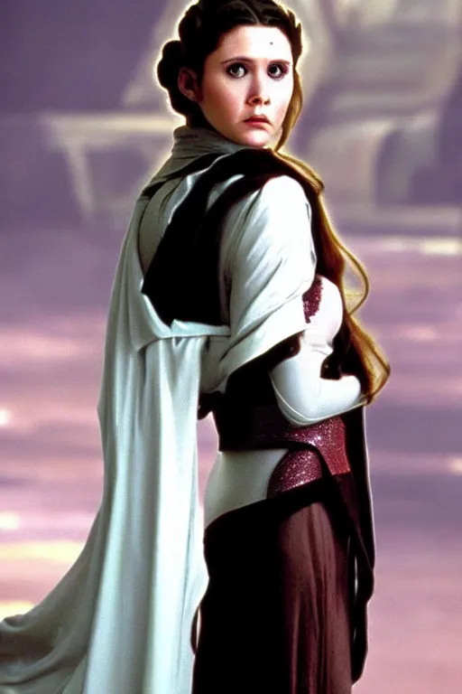 Prompt: young Carrie fisher as padme amidala in attack of the clones