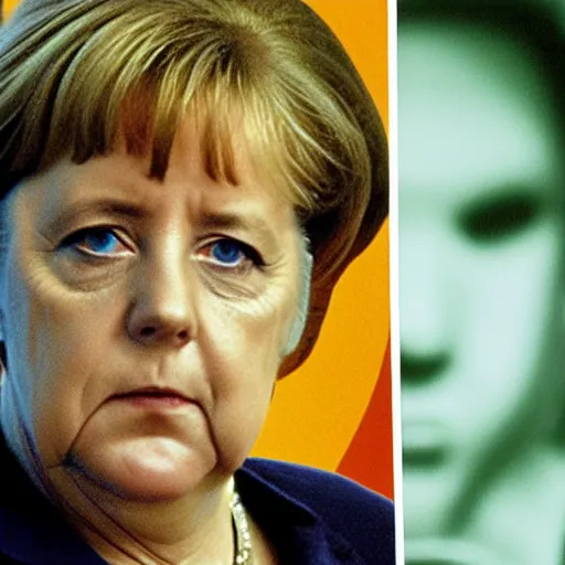 Prompt: angela merkel is neo, movie Matrix, 1999, cinema, 4k