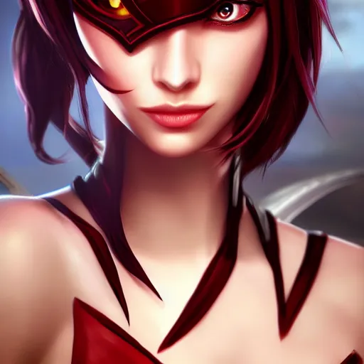 Image similar to fiora from league of legends, digital art, epic, detailed face, hyper realistic.