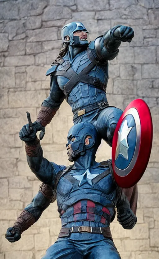 Image similar to Statue of viking Captain America