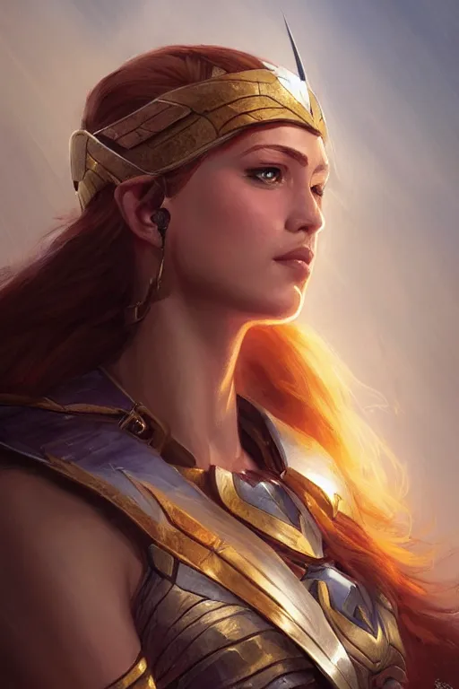 Image similar to amazon valkyrie athena, d & d, fantasy, portrait, highly detailed, headshot, digital painting, trending on artstation, concept art, sharp focus, illustration, art by artgerm and greg rutkowski and magali villeneuve