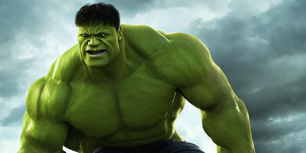 Image similar to dwayne johnson as hulk, highly detailed, environmental light, cinematic by francis tneh