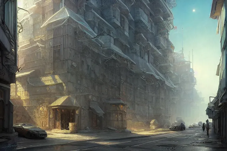 Prompt: It’s dreamy on the streets of Russian panel houses quarters on the Moon city, Norilsk, sci-fi, fantasy, intricate, very very beautiful, elegant, highly detailed composition, digital painting, artstation, concept art, smooth, sharp focus, illustration, art by artgerm and greg rutkowski and alphonse mucha