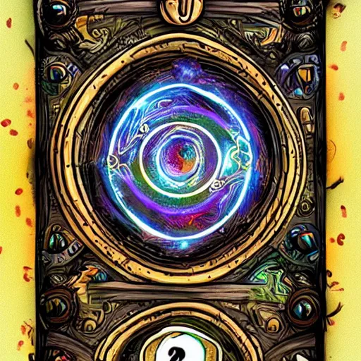 Prompt: seer magic spell, prediction magic spell with a magic eye art, hearthstone coloring style, epic fantasy style art, fantasy epic digital art