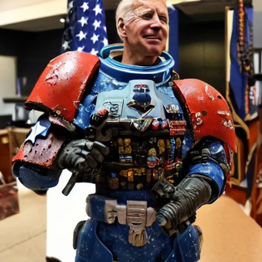 Image similar to Joe Biden as a space marine