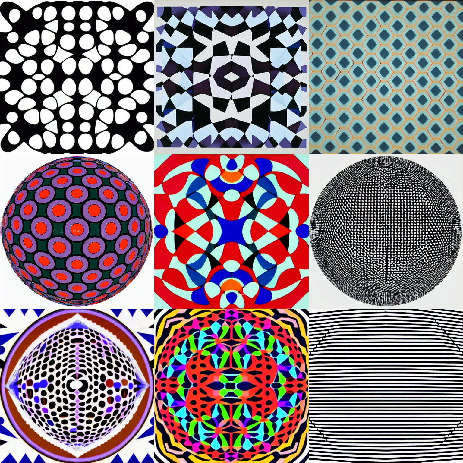 Prompt: a geometric pattern made of spheres by Victor Vasarely