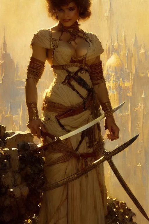 Prompt: sword maid, highly detailed painting by gaston bussiere, craig mullins, j. c. leyendecker 8 k