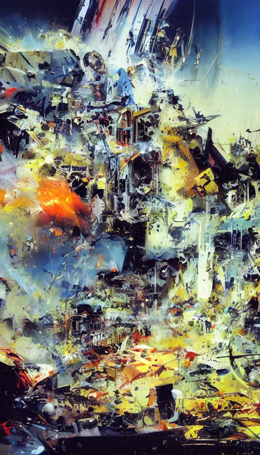 Prompt: life and death mixing together, by john berkey