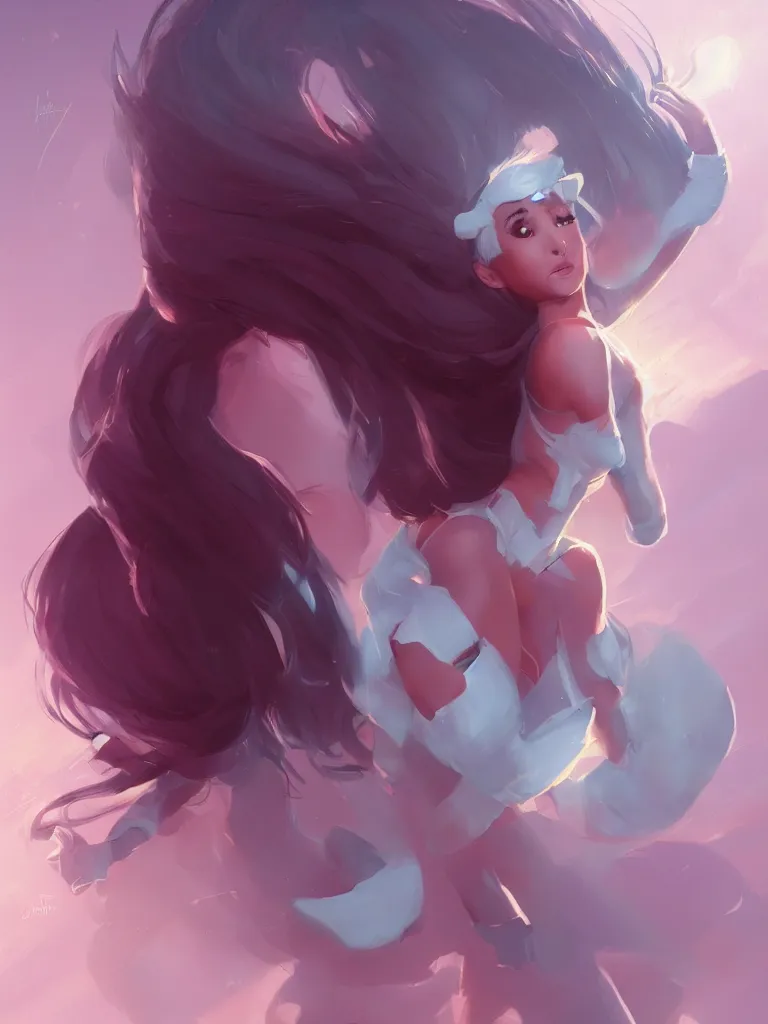 Prompt: ariana grande, digital art by Jordan Grimmer, full body, artstation, highly detailed