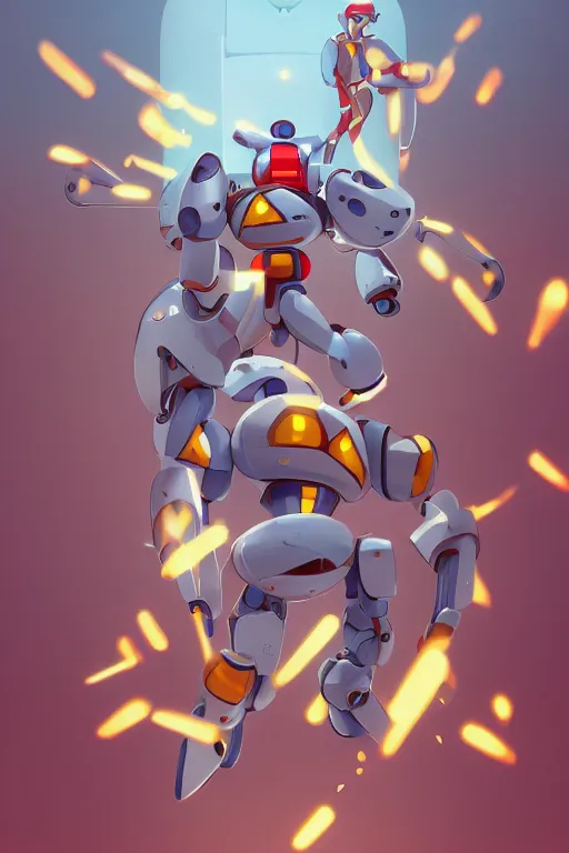 Image similar to metabots medabots medarotto medarot robot minimalist comics, behance hd by jesper ejsing, by rhads, makoto shinkai and lois van baarle, ilya kuvshinov, rossdraws global illumination ray tracing hdr radiating a glowing aura