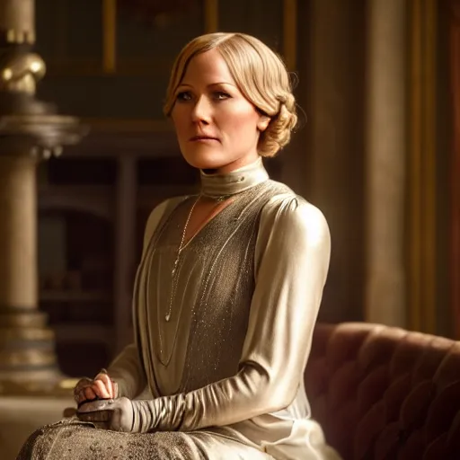 Image similar to Helene Fischer in downton Abbey. Movie still. artstation, cgsociety, deviantart, 8k, HD