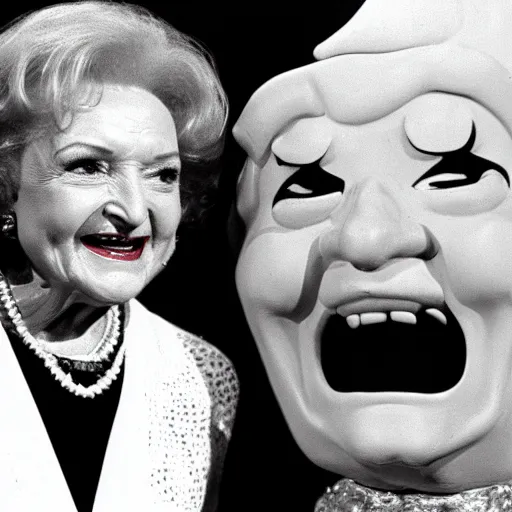 Image similar to betty white hanging out with the devil