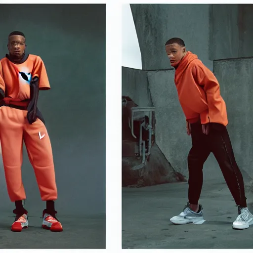 Image similar to realistic photoshooting for a new nike acg lookbook, cinematography, color film photography, photo in style of tyler mitchell, shusei nagaoka, steven meisel, petra collins, 3 5 mm