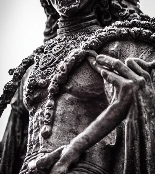 Image similar to mystical hindu black death god statue, dslr photo, grainy, high detail, high resolution