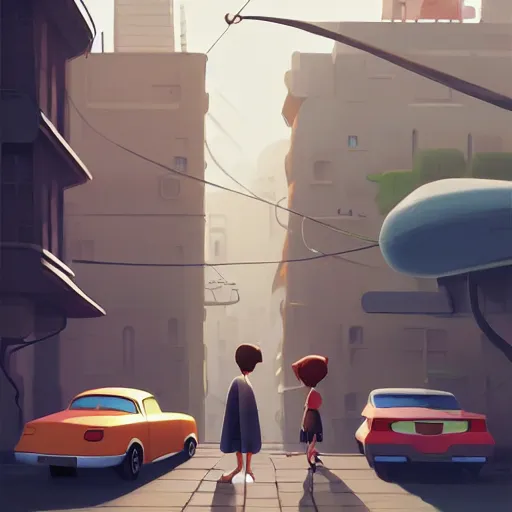 Prompt: goro fujita ilustration sundays hanging out with cars full of a big city, painting by goro fujita, sharp focus, highly detailed, artstation