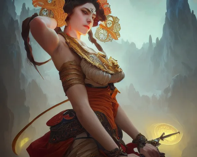 Image similar to photography of ita? jakucha «, deep focus, d & d, fantasy, intricate, elegant, highly detailed, digital painting, artstation, concept art, matte, sharp focus, illustration, hearthstone, art by artgerm and greg rutkowski and alphonse mucha