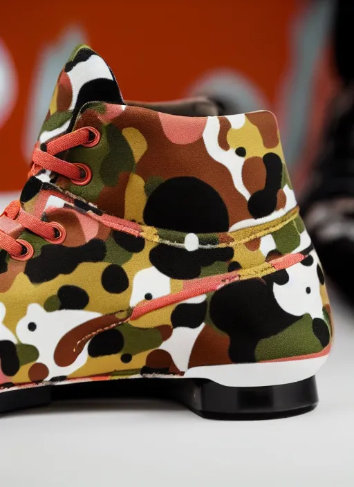 Image similar to hyperrealistic and heavy detailed product photo bape avant garde shoe of movie the fifth element, in front of white back drop, whole shoe is in picture, leica sl 2 5 0 mm, vivid color, high quality, high textured, real life