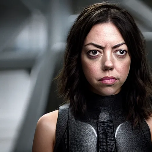 Image similar to portrait of aubrey plaza as borg queen, beautiful award winning photography,