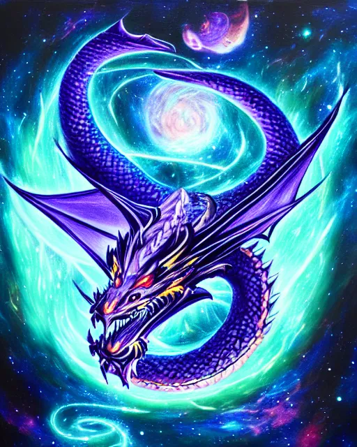 Image similar to cosmic dragon portrait