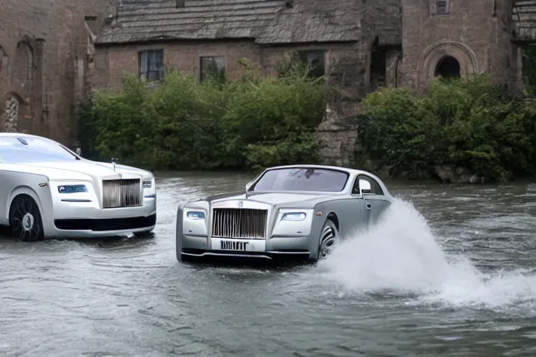 Image similar to stoned teenagers decided to drown Rolls-Royce