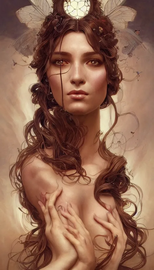 Prompt: metamorphosis, perfectly-centered-Portrait of the most beautiful woman on the planet, insane, intricate, highly detailed, digital painting, artstation, concept art, smooth, sharp focus, illustration, Unreal Engine 5, 8K, art by artgerm and greg rutkowski and alphonse mucha