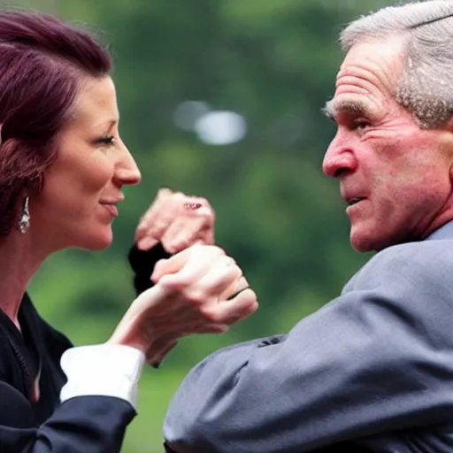 Image similar to abby martin punching george w bush in the face