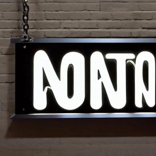 Prompt: a photo of a giant, neon sign that says no