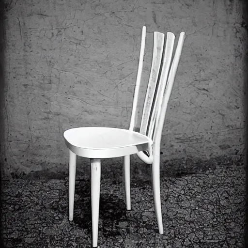 Prompt: a white chair by Werner panton