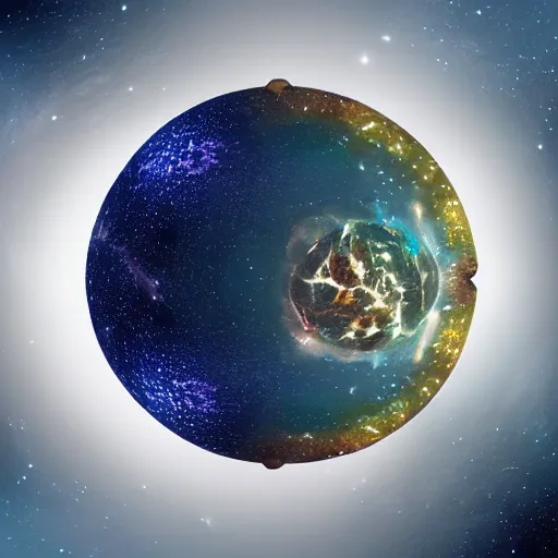 Image similar to universe inside sphere, highly detailed