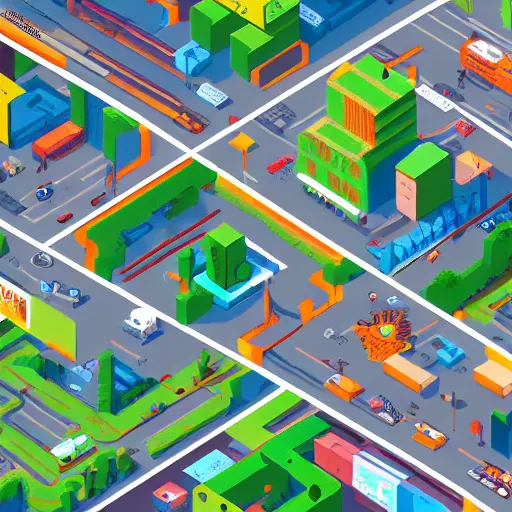 Image similar to pixorama of startup companies, silicon valley, 2 0 2 0, complex illustration, eboy, ecity, pixel art, kai vermehr, steffen sauerteig, svend smital, three - dimensional isometric illustration, 3 d isometric pixel art, high detailed