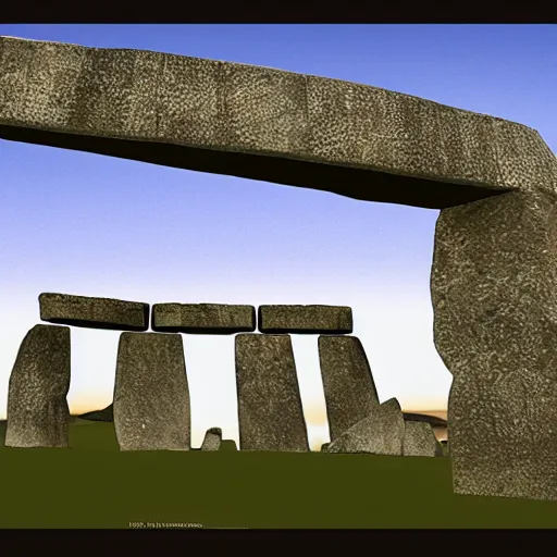 Prompt: stonehenge lintels hovering at dusk, concept art