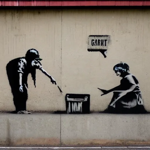 Image similar to time gone by banksy