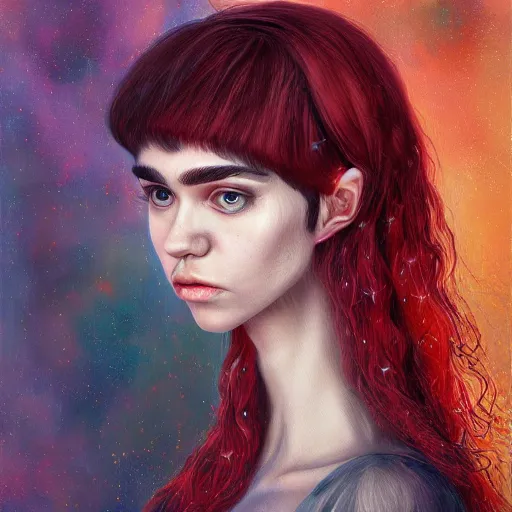 Image similar to genesis music made by grimes, oil painting, ultradetailed, artstation, ultradetailed, digital painting, ultradetailed