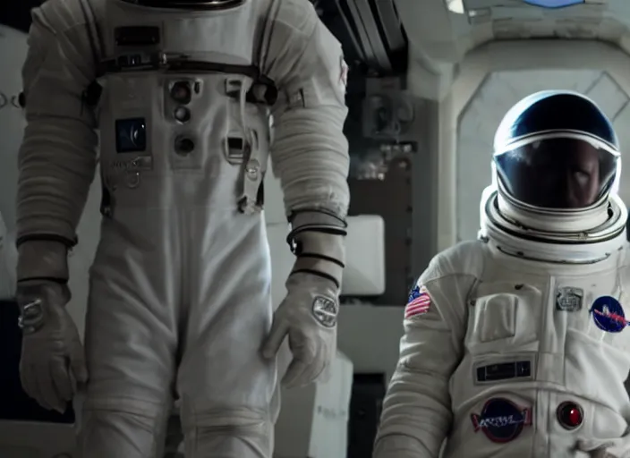 Image similar to film still of anthropomorphic anthropomorphic hiba as astronaut in interstellar, 4 k