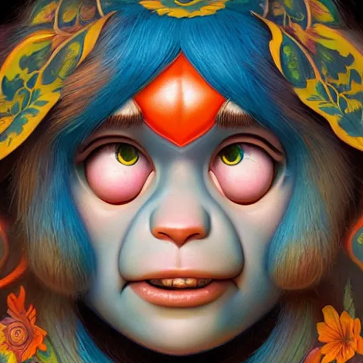 Prompt: trolls portrait, Pixar style, by Tristan Eaton Stanley Artgerm and Tom Bagshaw.