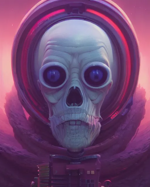 Image similar to highly detailed surreal vfx portrait of a spacepunk grim reaper, stephen bliss, unreal engine, greg rutkowski, loish, rhads, beeple, makoto shinkai and lois van baarle, ilya kuvshinov, rossdraws, tom bagshaw, alphonse mucha, global illumination, detailed and intricate environment