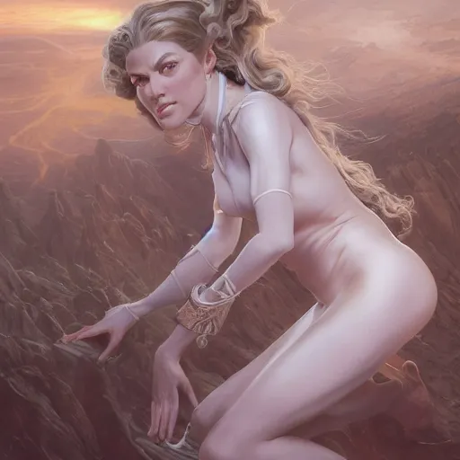 Image similar to Albedo Woman in White, detailed, centered, digital painting, artstation, concept art, donato giancola, Joseph Christian Leyendecker, WLOP, Boris Vallejo, Breathtaking, 8k resolution, extremely detailed, beautiful, establishing shot, artistic, hyperrealistic, beautiful face, octane render, cinematic lighting, dramatic lighting, masterpiece