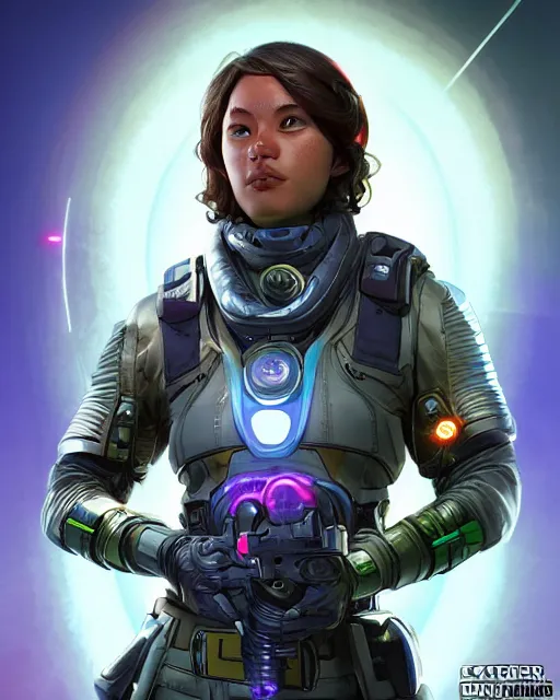 Prompt: Lazer Beam Crystal Trance Apex Legends character digital illustration portrait design by, Mark Brooks and Brad Kunkle detailed, gorgeous lighting, wide angle dynamic portrait